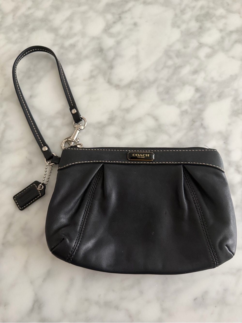 Coach Black Leather Wristlet